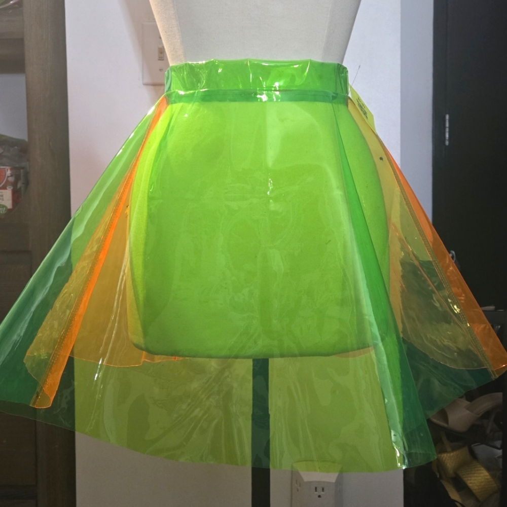Green & Orange Vinyl skirt